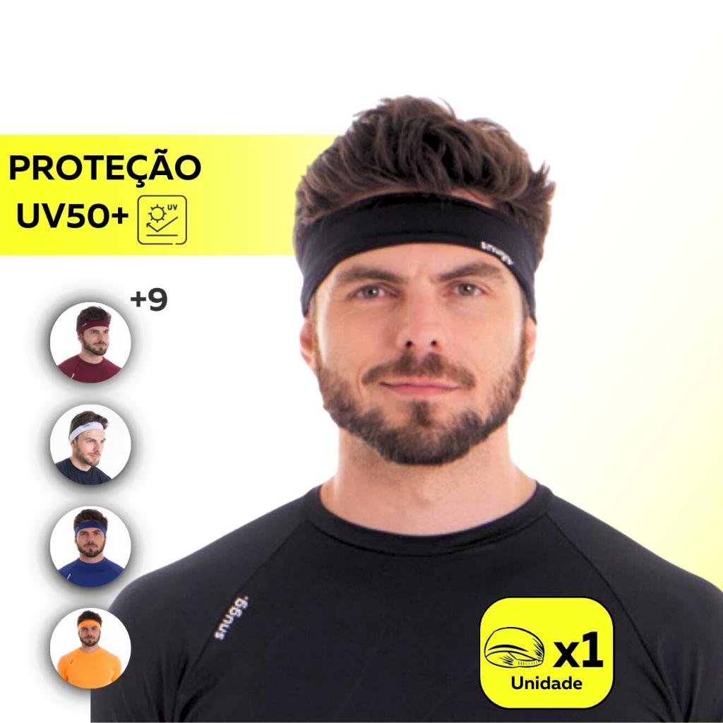 Faixa de Cabelo Elástica Headband Esportiva Proteção UV50+