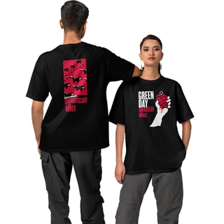 Camiseta Banda Rock Green Day American Idiot Album 2004 Punk Frente e Costas 100% Algodão Unissex