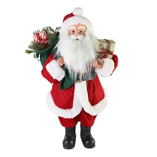 Papai Noel Decorativo 40cm Luxo Premium Moderno c/ Barba Gorro Roupa Clássica Arvore de Natal Decoração Festas Eventos Natalino