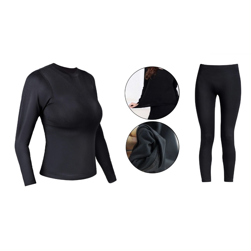 Conjunto Feminino Segunda Pele Térmico Roupa De Frio P/ Neve | Shopee ...