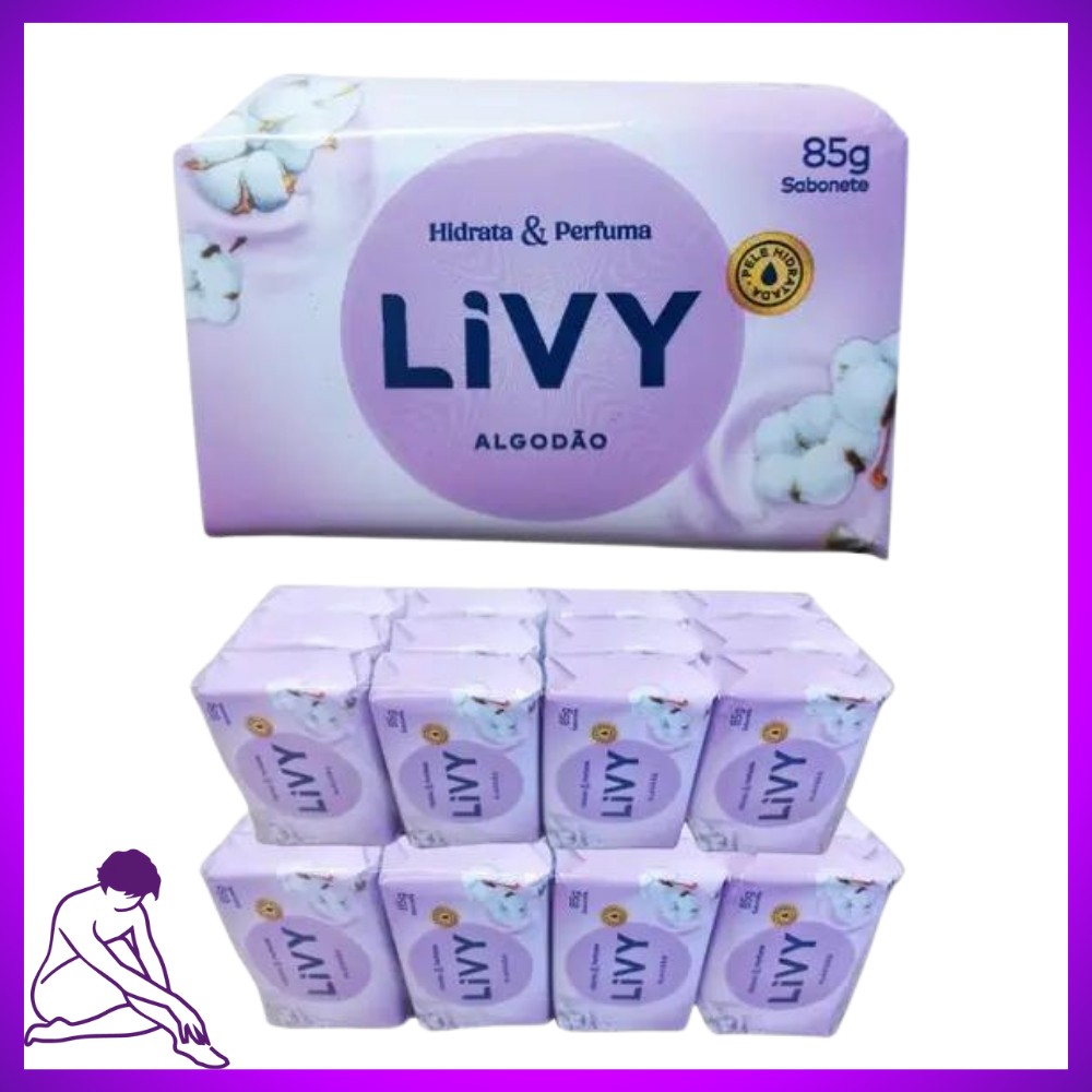 Kit 24 Sabonetes Livy Algodão 85g | Shopee Brasil