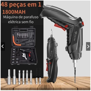 Parafusadeira Sem Fio 4.8v com Maleta e 44 Acessórios inclusos