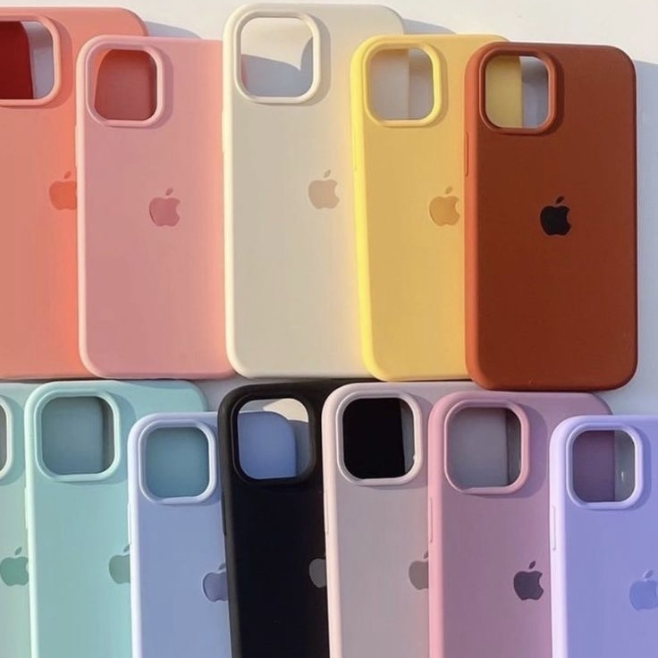 Capinha de Silicone Aveludado para iPhone 13/13 Pro/13 Pro Max com Logo