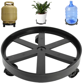 Suporte Plástico Botijão De Gás Vaso Planta Com Rodinha Giratória P/ Carga 55kg