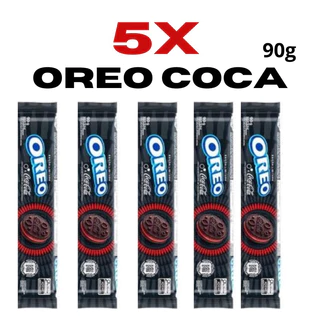 Kit 5 Bisc Oreo Coca Cola 90g Novo Oreo Coca Biscoito Recheado Oreo Cola Kit café da manha