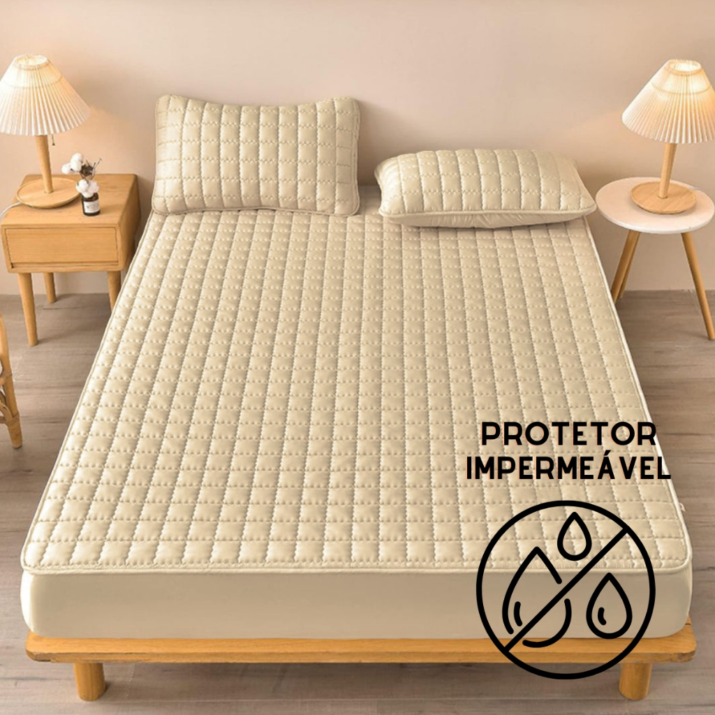 Protetor de Colchão Impermeável e Matelado para Cama Box King | Shopee ...