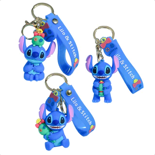 Chaveiro Emborrachado Stitch Lilo Filme Fofo 3D Colecionável Bolsa Mochila