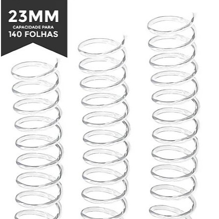Espiral Transparente Para Encadernação 23mm Até 140Fls - (60 Unidades)