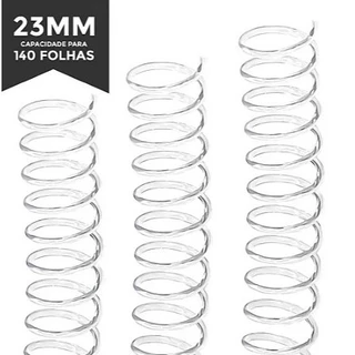 Espiral Transparente Para Encadernação 23mm Até 140Fls - (60 Unidades)