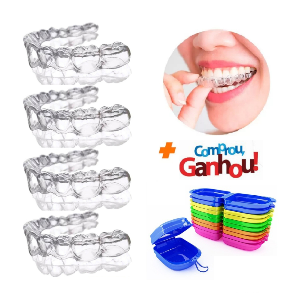 Protetor Bucal Moldeira Termo Moldável com Porta Molde Cores