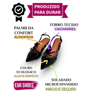 Sapato Feminino Scarpin Slingback Bico Fino fivelinha TAMANHO ESPECIAL 34-43