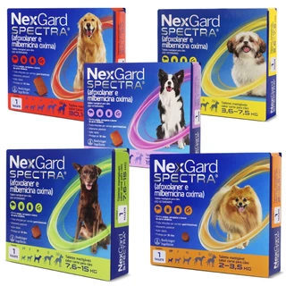 Nexgard Spectra 2kg a 60kg 1 Tablete Antipulgas e Carrapatos Para Cachorro