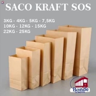 Saco Kraft Delivery SOS Liso - Com 50 unidades.