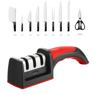 Amolador Afiador De Facas Em Inox 3 Níveis de Afiação Profissional em Oferta na Shopee