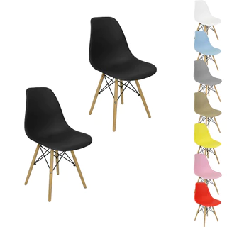 Kit 2 Cadeiras Charles Eames Eiffel Wood Design