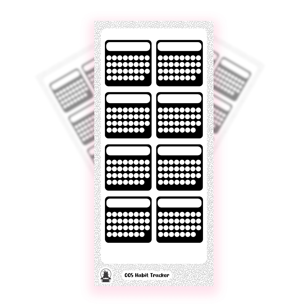 Adesivos Controles de Hábitos Mensal - Planner Minimalista