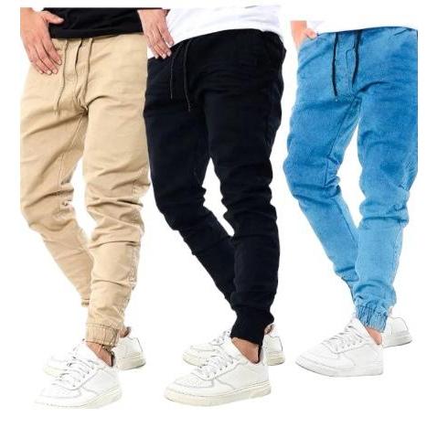 KIT 3 CALÇAS JEANS COSTURA REFORÇADA HOMEM MODERNO CASUAL