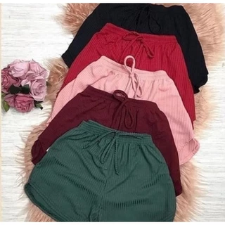 KIT 3 SHORT FEMININO PLUZ ZEZI MALHA CANELADO PARA VERÃO G1 G2 G3