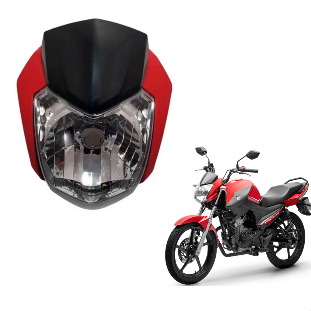 Farol Bloco Carenagem Lateral E Superior Completo Vermelho Factor 125 ...