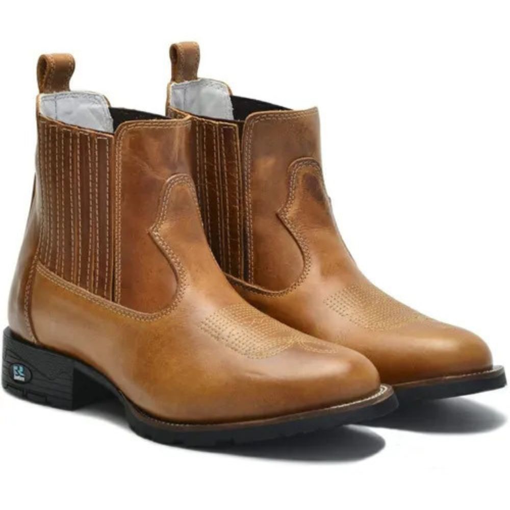botina bota masculina e couro country rodeio cowboy. | Shopee Brasil