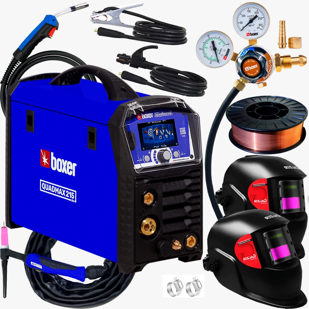 Maquina Solda Inversora Multiprocesso Mig QuadMax 215 Boxer Soldas Tig ...