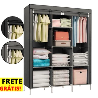 Guarda Roupa Portátil Dobrável Armário Desmontável 175cm Altura