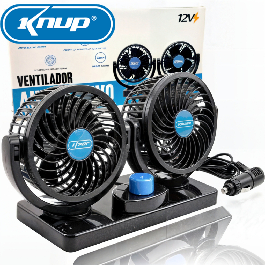 Ventilador Automotivo Kanup Duplo Com Ajuste P/ Carro Van Caminhão 12V ...