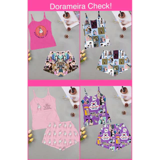 pijama alça roupa de dormir baby Doll Doramas