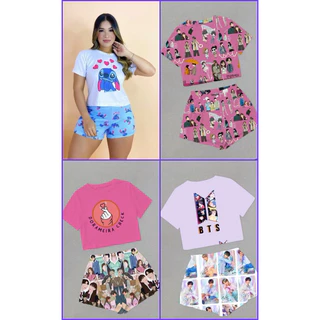 pijamas dormir feminino baby-doll ondinha personagens