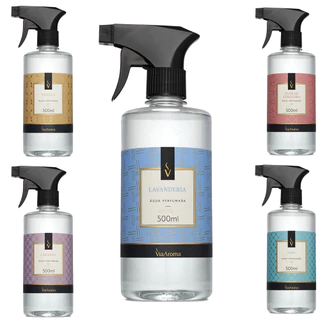 Água Perfumada Via Aroma 500ml - Água para tecidos, roupas, roupas de cama...