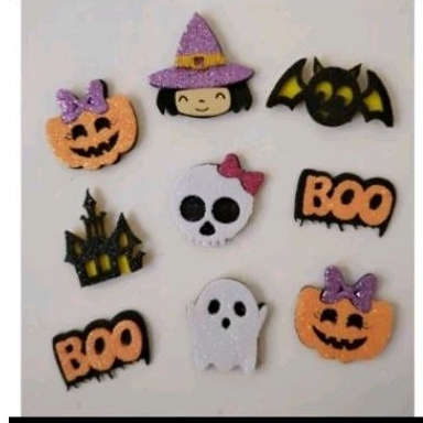 100 Apliques Halloween em Eva Sem Adesivo - Sortidos - Bruxinha e ...