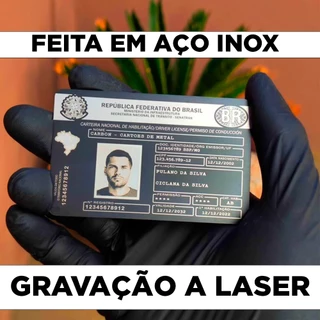 C.N.H. de Metal com Gravação a Laser Permanente (GRAVAÇÃO PREMIUM)