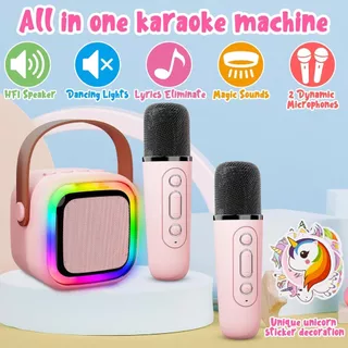 Caixa De Som Com Microfone Alto-Falante Karaokê sem fio Bluetooth Portátil infantil festa presente