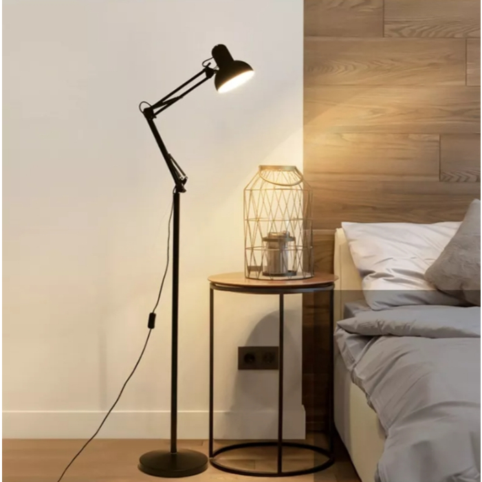 Luminária De Chão 190CM Articulada Pedestal Sem Lâmpada