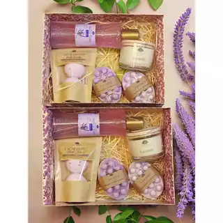 Kit Spa Relaxante Vela aromática + Geleia de banho + Escalda pés efervescentes+ Sabonete Massageador