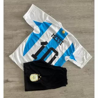 Conjunto Infantil Argentina Messi Bordado Lancamento
