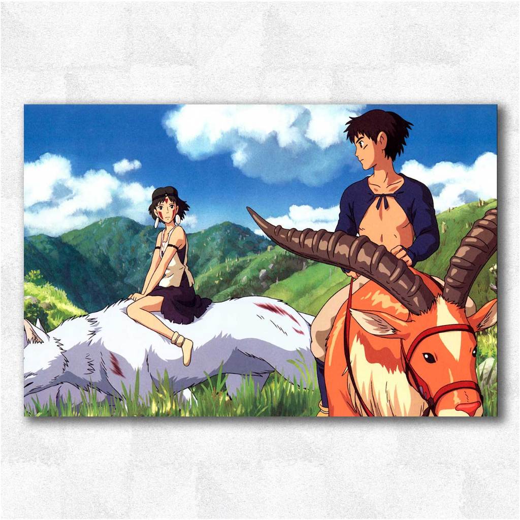 Placas Decorativas Quadros -Studio Ghibli Princesa Mononoke O