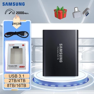 SAMSUNG Unidade Externa SSD T5 Disko Rígido Externo De HD USB 3.1 Presente Adaptador móvel