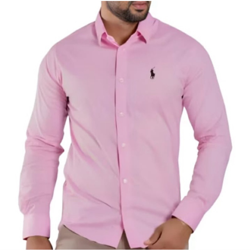 Camisa Social Slim Fit Cavalinh Manga Longa Masculina Lisa