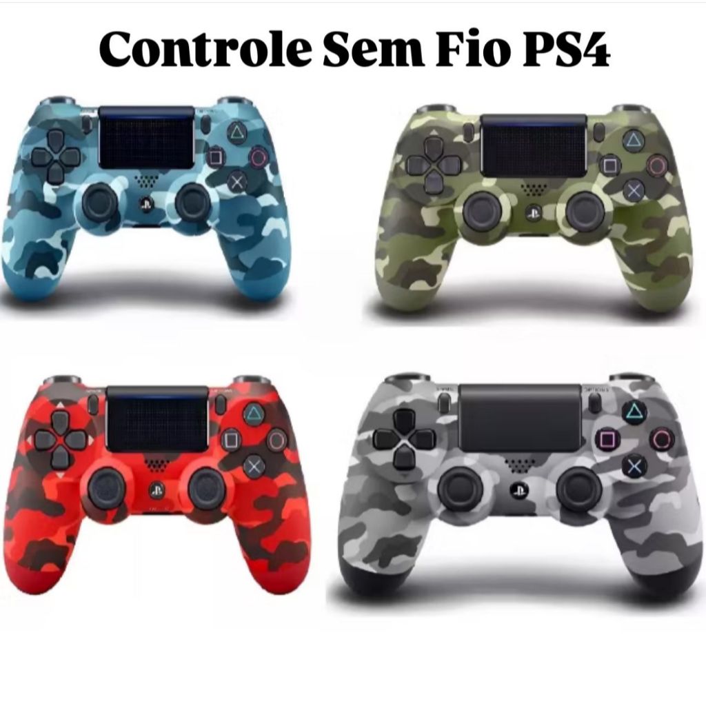 Controle camuflado/colorido compatível com Ps4 sem fio joystick manete ...