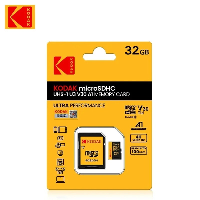 Cartão de Memória KODAK MicroSD Vermelho Nintendo Switch Classe10