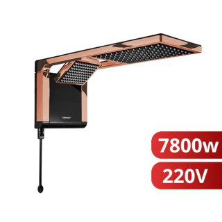 Chuveiro Elétrico Ducha Acqua Duo Rose Gold Preto 220V 7800w Lorenzetti