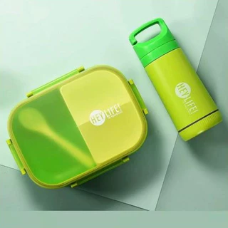 Kit Marmita Lancheira e Garrafa 350ml e Colher