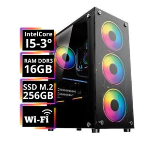 Pc Gamer Barato Cpu Computador Intel Core i5-3°, 16gb Ram, Ssd M.2 256gb + 4 Fans + Wi-Fi Integrado