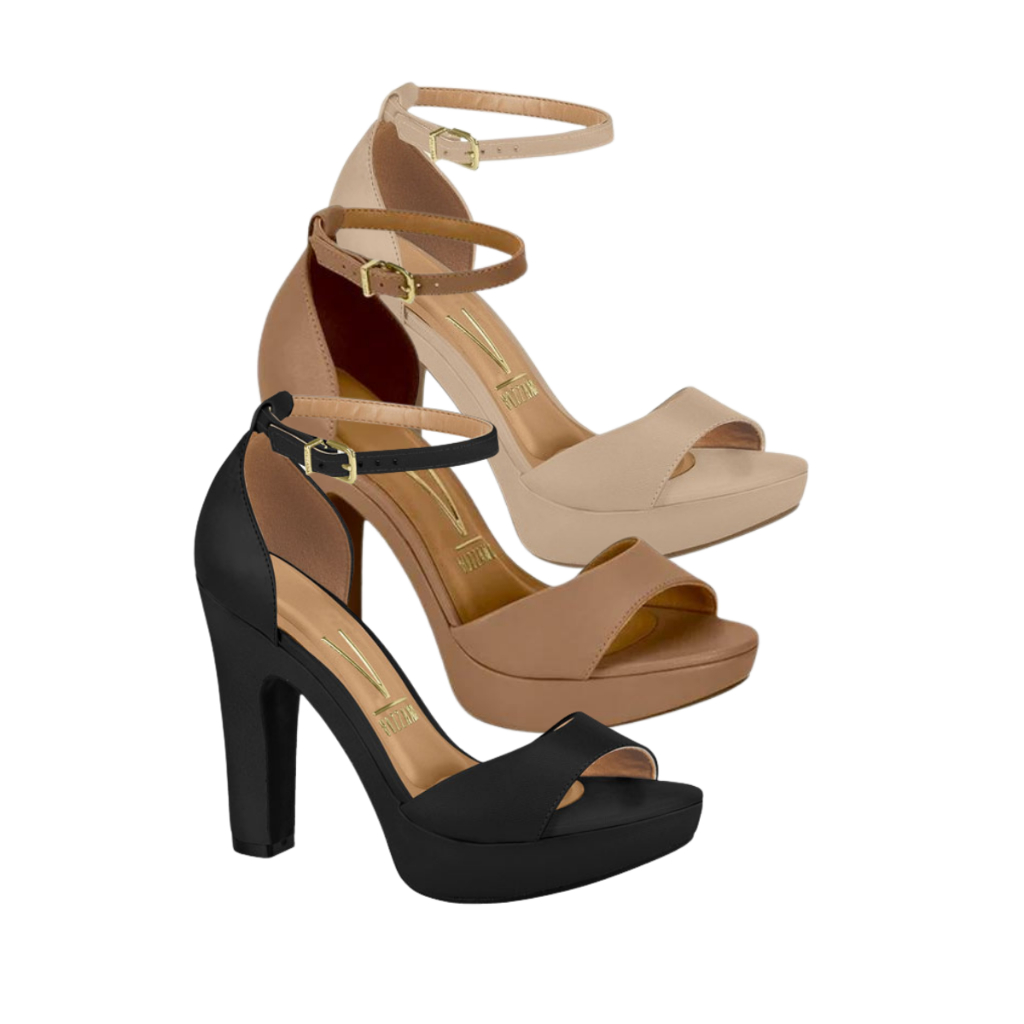 Sandália Feminina Vizzano Meia Pata Salto Grosso Confortável Original