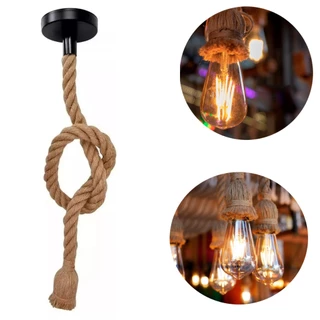 Kit 2 Peças Pendente Corda Retro Vintage Rustico Decorativo E27