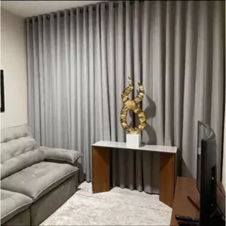 Cortina Voil Gaze de Linho 4,00x2,80/2,50/2,30 C/ Forro Blackout Grosso Original em Oferta na Shopee