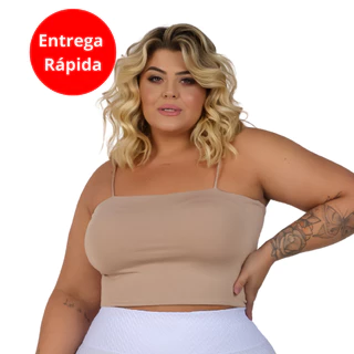 Top Plus Size Reforçado Cropped Verão de Alcinha xxg 48/54