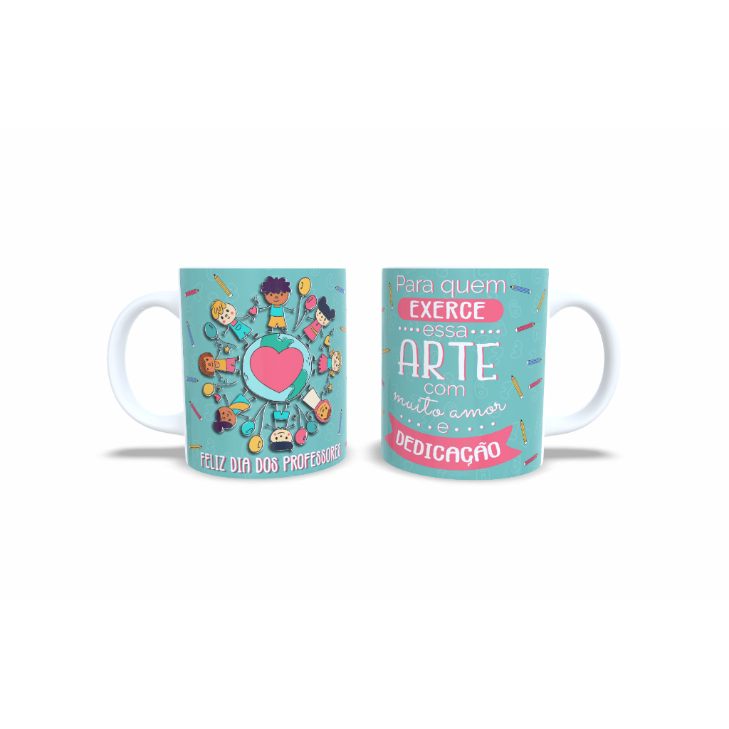 Caneca Personalizada Feliz Dia dos Professores Professor Professora Muito Amor e Dedicação 906