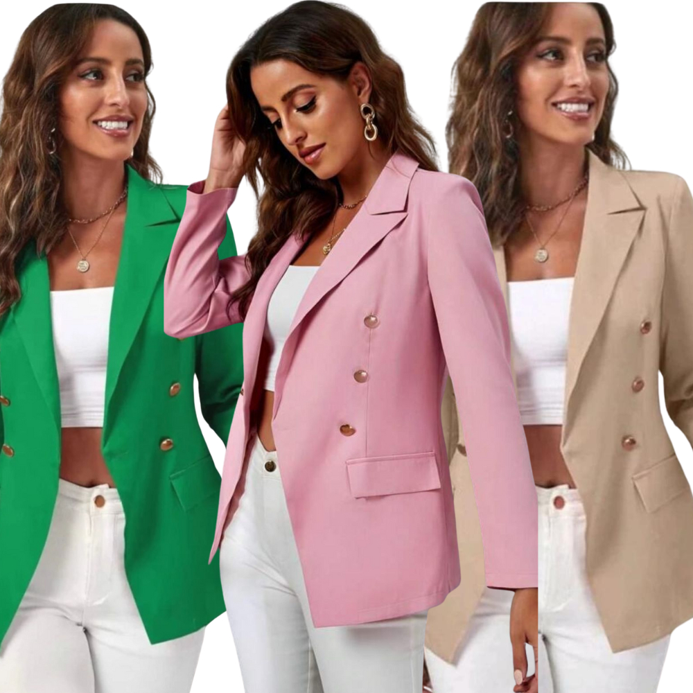Blazer Feminino Tecido Alfaiataria Com Botões Social Now | Shopee Brasil